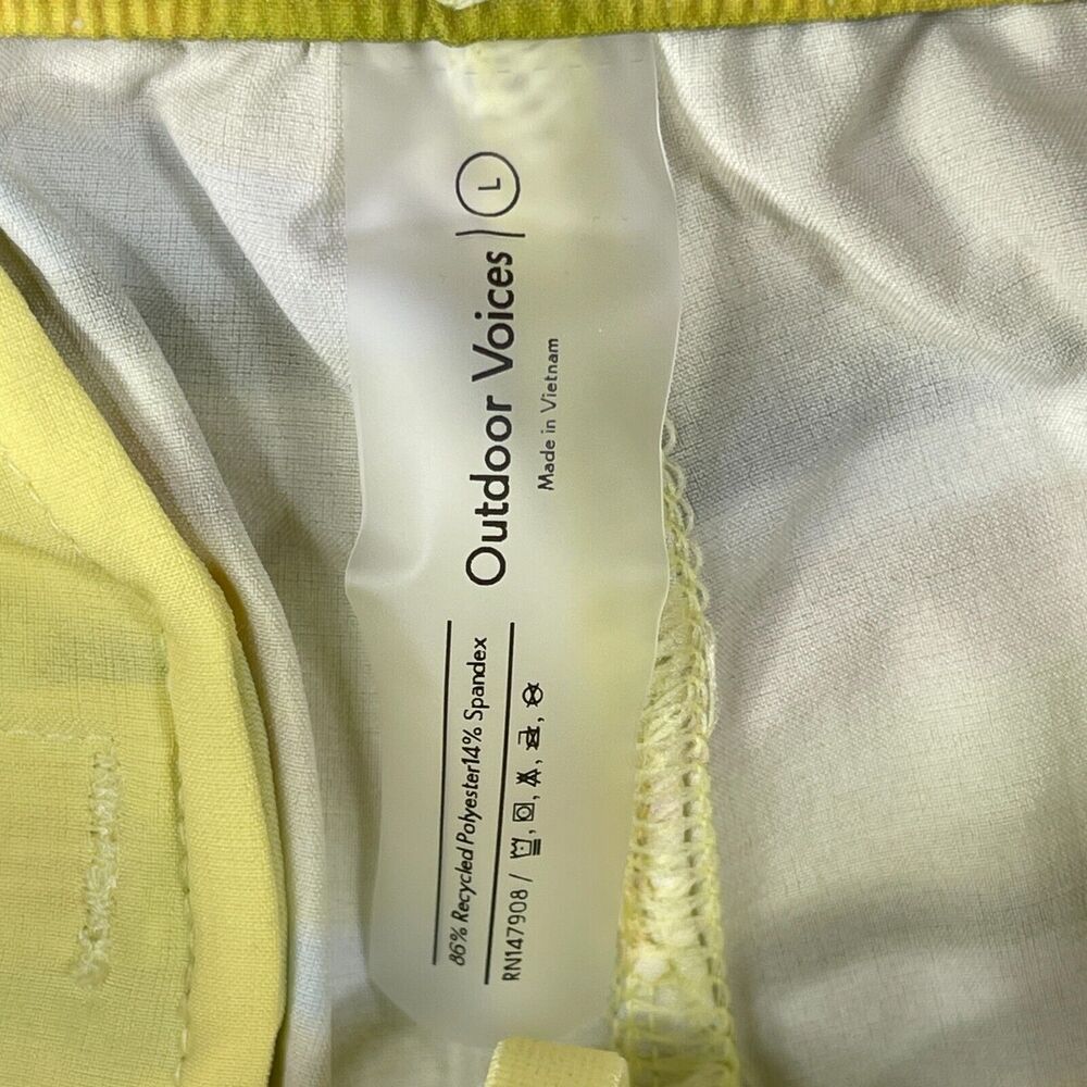 Outdoor Voices Shorts Mens Large Yellow Wildflower Haze Zephyr 5" Short Striped - Picture 8 of 12